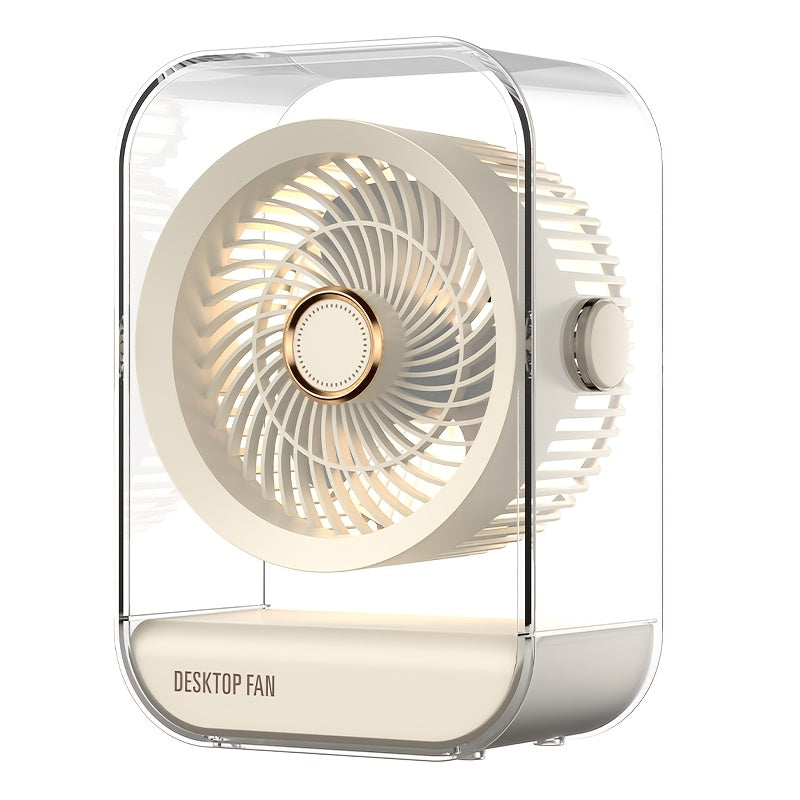 Desktop & Hanging Dual-Use Air Cooler Fan, Rechargeable Household Electric Fan, Portable Desk Fan for Camping, Office, Home and Living Room