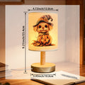 Modern plug-in bay window light with USB interface - warm light reading bedside lamp, cute puppy wearing a wizard hat with harmonious colors, plug switch control bay window surface light, wife/Valentine‘s Day gift (plastic lamp tube)