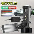 1/2Pc H4 LED Projector Bi-Xenon Lens Car LED Headlight Bulb 160W Turbo Fan Car Light 12V 24V Perfect Beam Distribution 6000K White Light