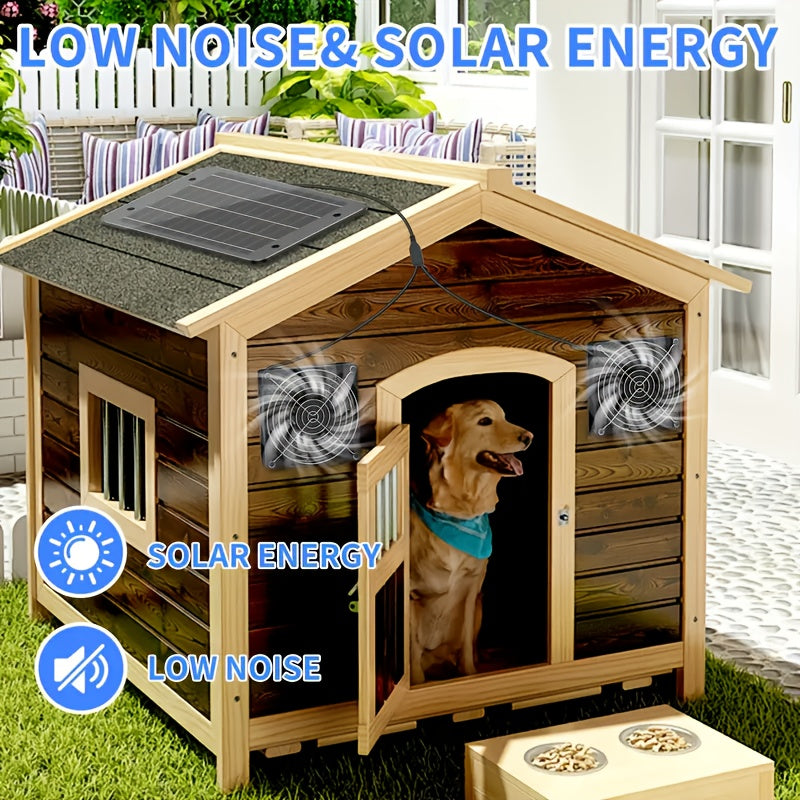 Rcl Solar Fan, Equipped with Two Solar Powered Fans, Designed for Ventilation and Air Circulation in Outdoor Places Such as RVs, Campsites, Pet Sheds, Windows, Chicken Coops, Greenhouses and Sheds