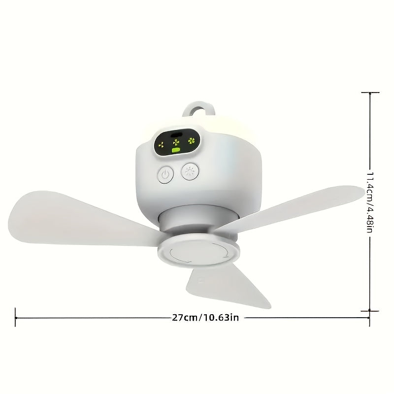 Ceiling Fan with Light and Remote Control, Silent 3-Blade LED Low Profile Ceiling Fan, Built-in Long Lasting Battery, Suitable for Bedroom, Garage, Kitchen, Living Room and Patio
