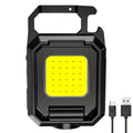 Mini LED Flashlight Keychain Light, Dual COB Lighting, USB Rechargeable Work Light, Magnetic Design, Built-in Battery, Portable Fishing Emergency Lamp