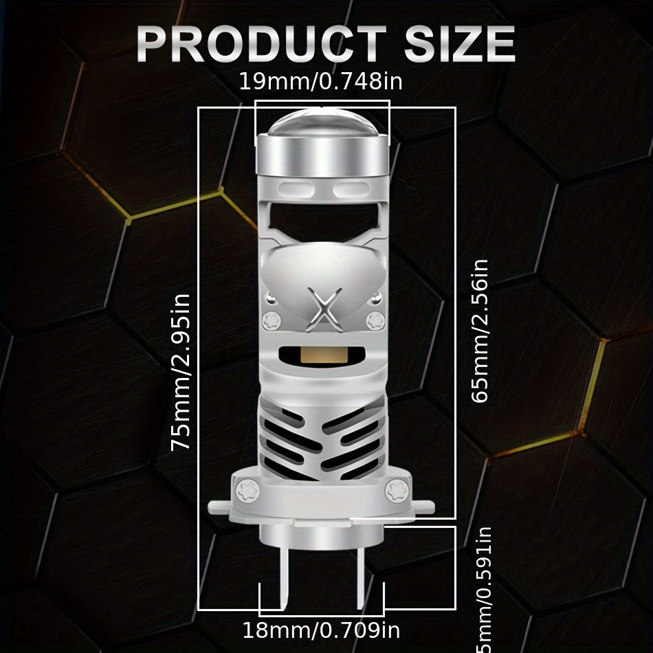 2Pcs H4 LED Car Headlight Bulbs H7 120W 30000 Lumens, Equipped with High/Low Beam, Fan-Cooled Output Super Bright White Light, No Battery Needed