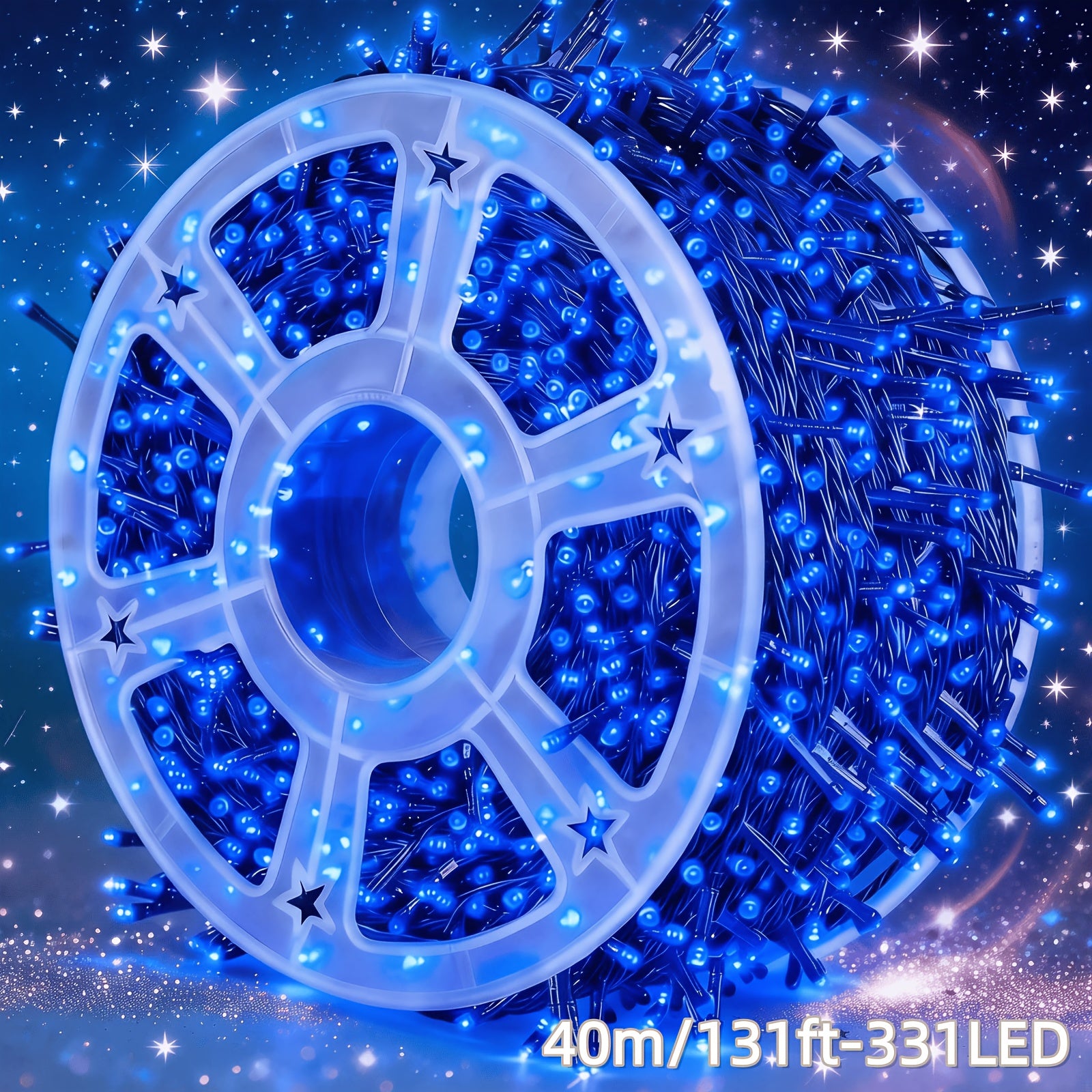LED串灯 411颗/331颗/271颗/191颗灯珠 8种模式 IPX4级防溅户外仙女灯 适用于圣诞、情人节、复活节、万圣节、感恩节、跨年夜、独立日、光明节、排灯节、婚礼、花园、阳台、露台、派对装饰