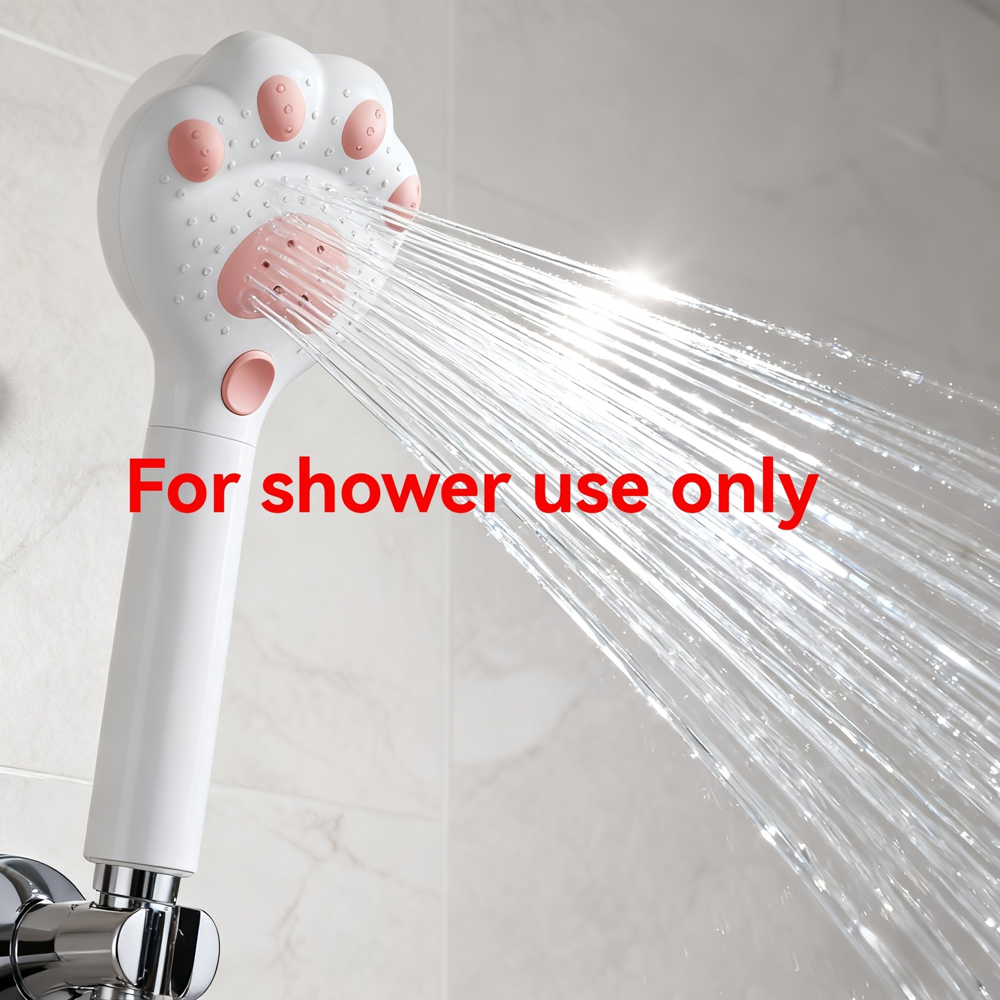 1 Adjustable Handheld Showerhead, Claw-Shaped Design, 3-Speed Massage, for Bathroom, Wall-Mounted & Hanging, Plastic Material, Shower Use Only