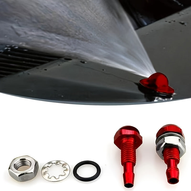 2pcs Windshield Wiper Nozzles – Adjustable Spray Pattern, Enhances Vision Cleaning Safety for Vehicle Maintenance | Integrated Spray Head Design | Durable Construction, Universal Front Windshield Washer Spray Kit for Cars