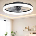 A modern metal ceiling fan, size from 15.75 inches to 19.7 inches, with light. Very suitable for bedrooms, studies and living rooms. It has six wind speeds, adjustable brightness, and is versatile and easy to install.
