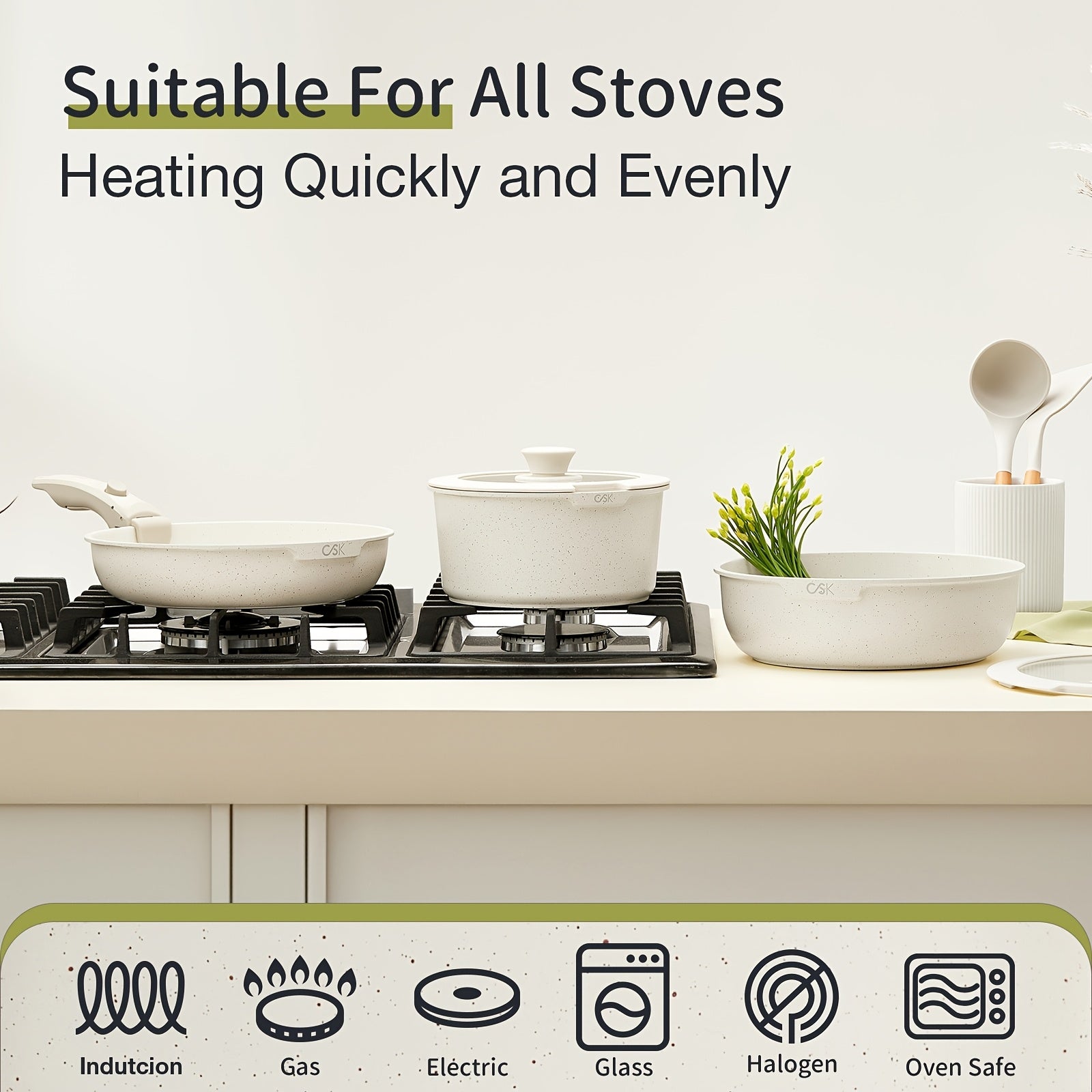 21Pcs Non-Stick Cookware Set, Detachable Handle Pots and Pans Set with Baking Tray & Egg Frying Pan, Induction Compatible Oven Safe Kitchen Cookware