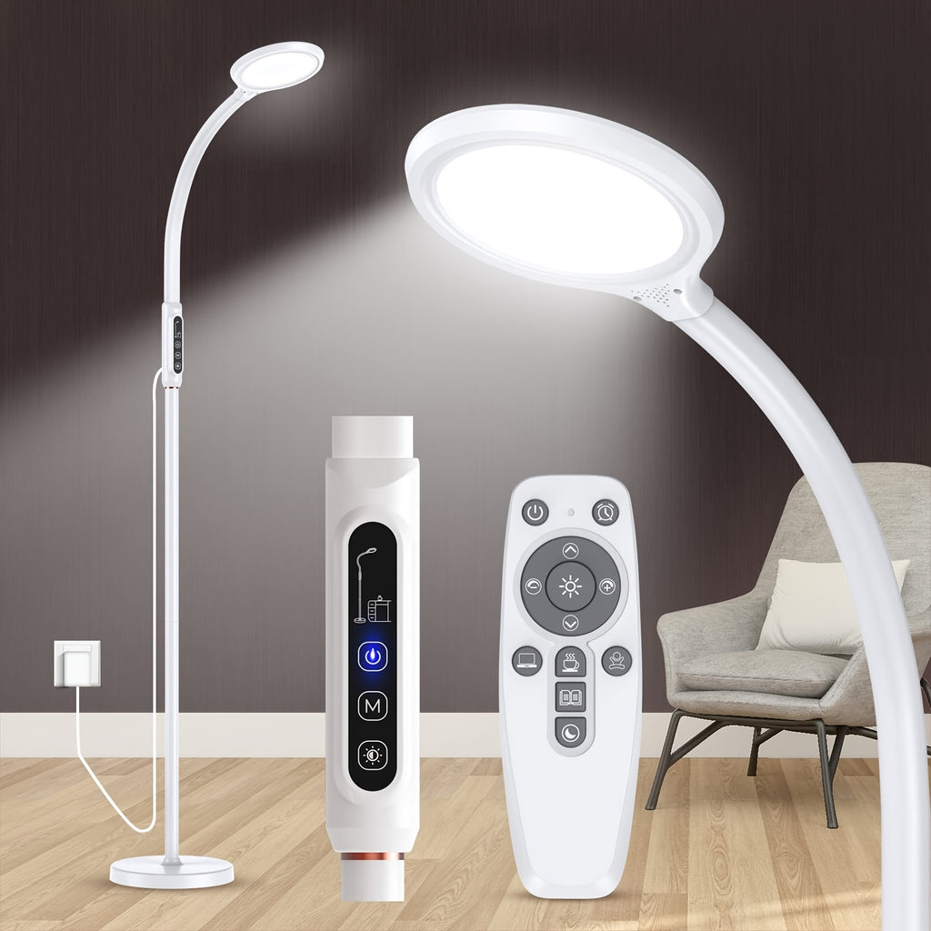 Full Spectrum Happy Sun Lamp, 11000 Lux, LED UV-Free Sunlight Lamp, 10 Adjustable Brightness Levels, 2-in-1 Retractable Happy Sun Lamp