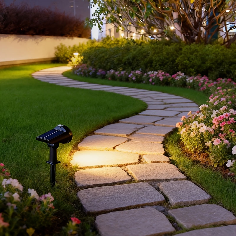 Solar lawn light, super bright recessed courtyard light, dimmable home garden landscape lighting lamp