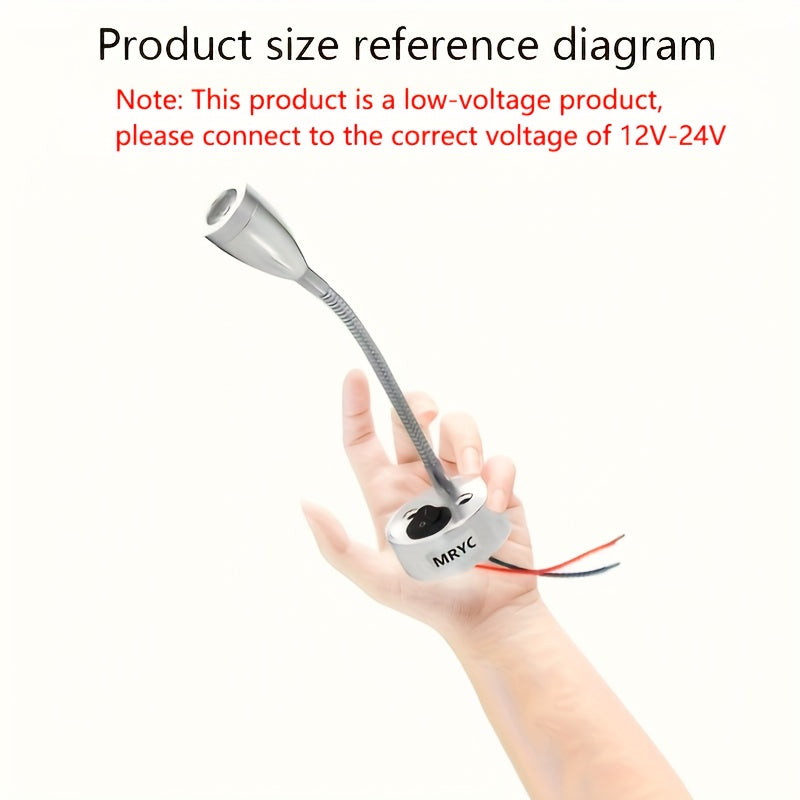 RV DC12-24V阅读灯,露营车LED聚光灯内饰灯具床头灯，适用于游艇、船只、拖车、货车和房车