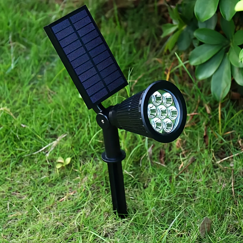 9 LED Solar Spotlight, Color & White Outdoor Garden Lawn Light, Easy Installation, Ideal for Exterior Wall Stair Patio Courtyard Swimming Pool