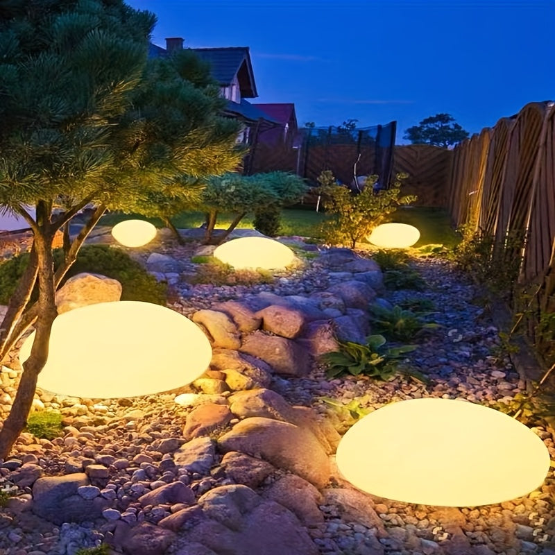 Solar Artificial Stone Light, Indoor & Outdoor Dual-Use Simulation Lighting, Auto On/Off No Wiring Required, Spherical LED Ambient Light, Courtyard Pathway Patio Tabletop Decorative Lighting