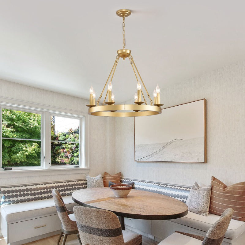 N-shaped lampshade, farmhouse modern style small round lampshade, suitable for living room, kitchen island, foyer, bedroom, dining room, ceiling flush mount / pendant type, gold - E12 - bulb not included