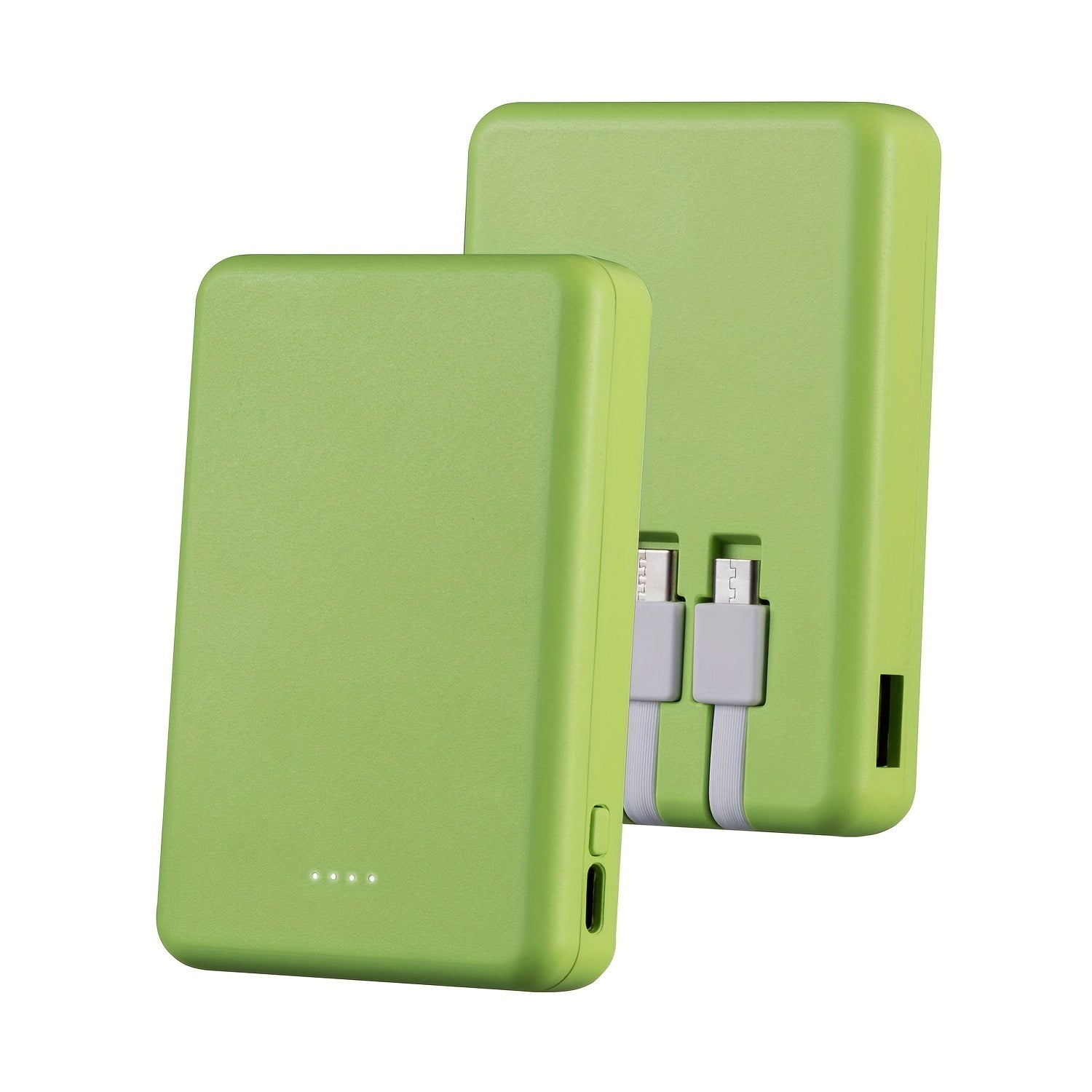 Portable Power Bank, Lightweight And Compact, 5000mAh/10000mAh, Mini Version with Built-in Cable, Can Charge 4 Devices Simultaneously with Type-C Input, LED Indicator Showing Remaining Capacity, Easy to Carry, Compact Charger with Built-in USB-C