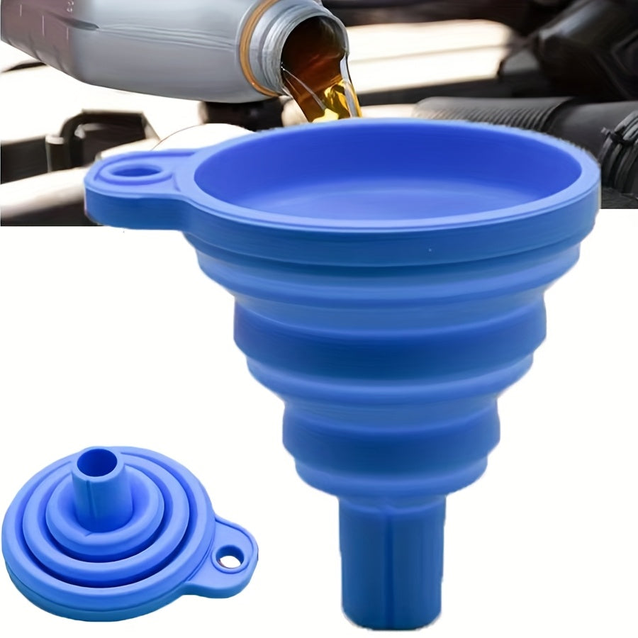 3-Piece Silicone Funnel Set for Cars – Suitable for Various Liquids Such as Car Wash Soap & Motor Oil. These Foldable & Portable Funnels Also Work in the Kitchen – A Convenient Tool for Liquid Dispensing.
