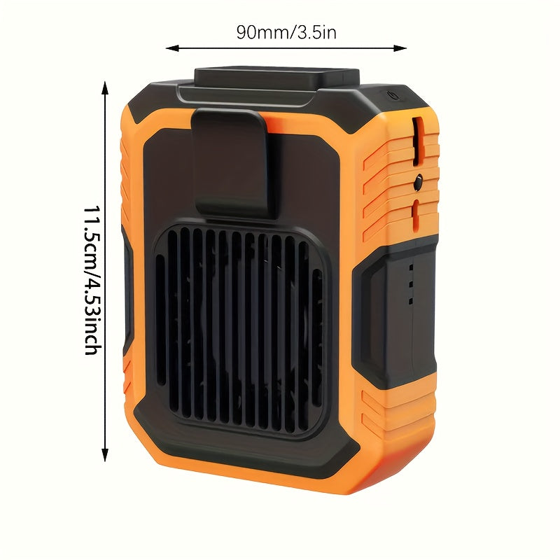Waist Hanging Fan, USB Charging 2-in-1 Multifunctional Fan with Wind and Lighting Modes, Quiet Fast Cooling Fan, 3 Speed Adjustable Lanyard Waist Fan, Perfect for Outdoor Travel
