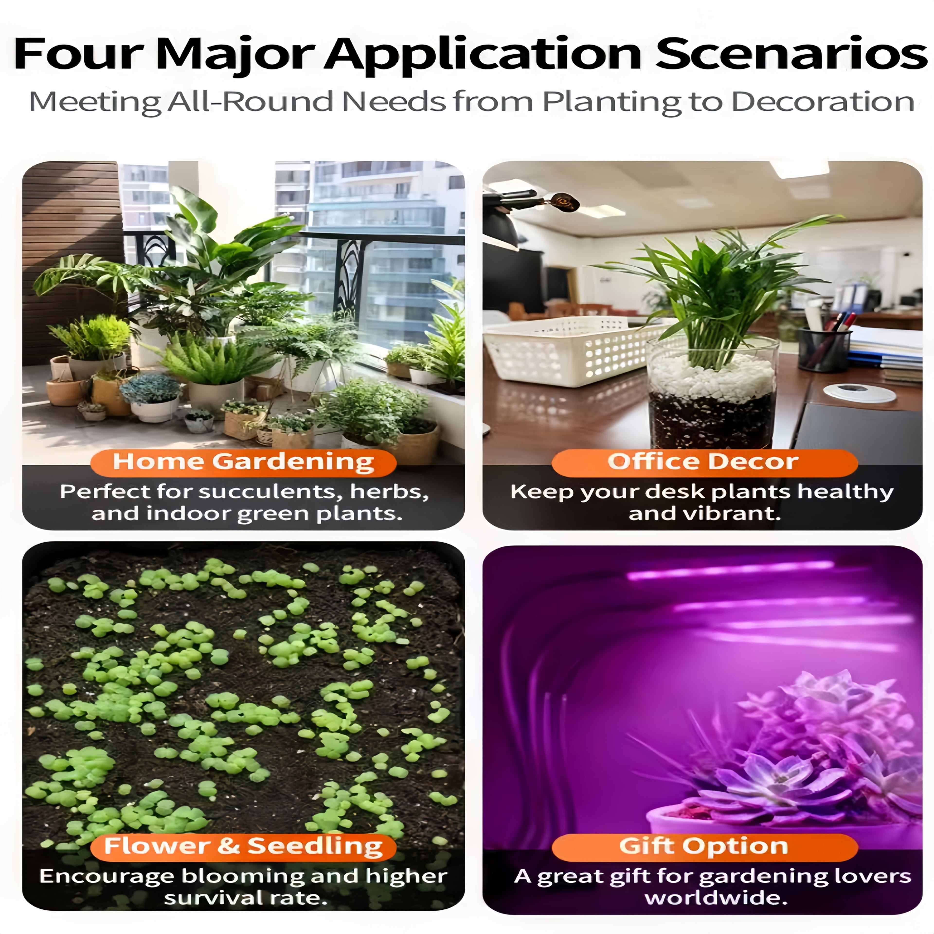 3 tubes, plant grow light, LED full spectrum grow light.