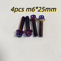 4pcs M6*25mm 304 Aluminum Alloy Hexagon Socket Cap Screws, Modified Screws for Motorcycles & Electric Bikes, Vacuum Plated Blue, Sturdy Appearance, Auto & EV Parts, Durable Fasteners for Vehicle Accessories | EV Components |