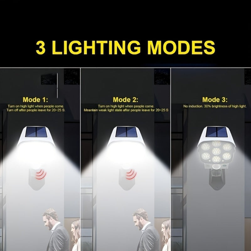 1pc, Outdoor Solar Light, Solar Wall Light, Spotlight, 3 Modes with Remote Control, Simulation Monitoring Light, Outdoor Lighting, Night Light, Simulation Camera, Can Be Used for Walls, Doorways, Porches, Streets, Gardens