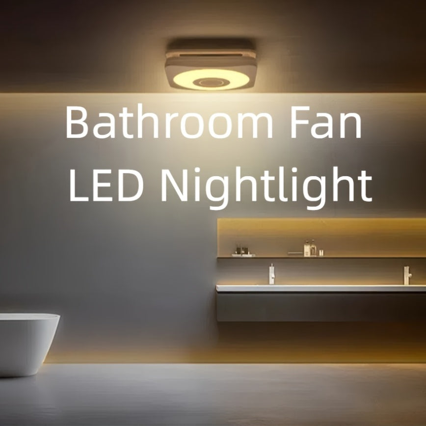 Modern Smart Bathroom Fan with Wireless Speaker & Remote Control - Ultra Quiet Dual Speed 110/160 CFM, 1500LM 3-Color Dimmable LED Light (2700K/4000K/6500K), Music Sync RGB Ambient Light