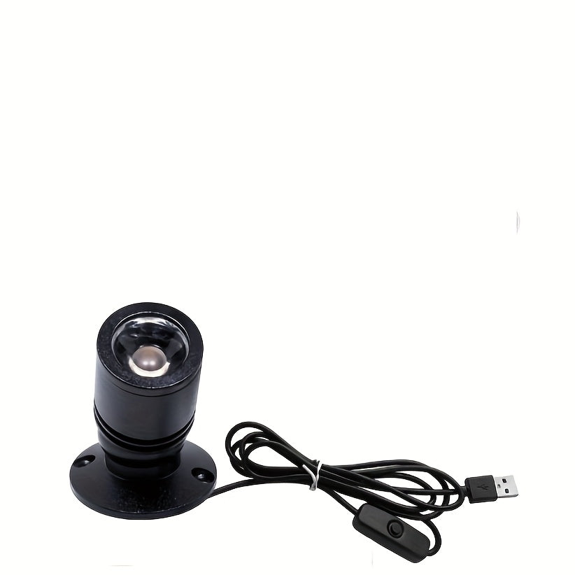 Mini rotatable LED USB 5V 1W 3W small spotlight, all-aluminum material, ceiling light with switch, suitable for exhibition counters, wine cabinets, bookshelves, small statues, art exhibitions, student reading