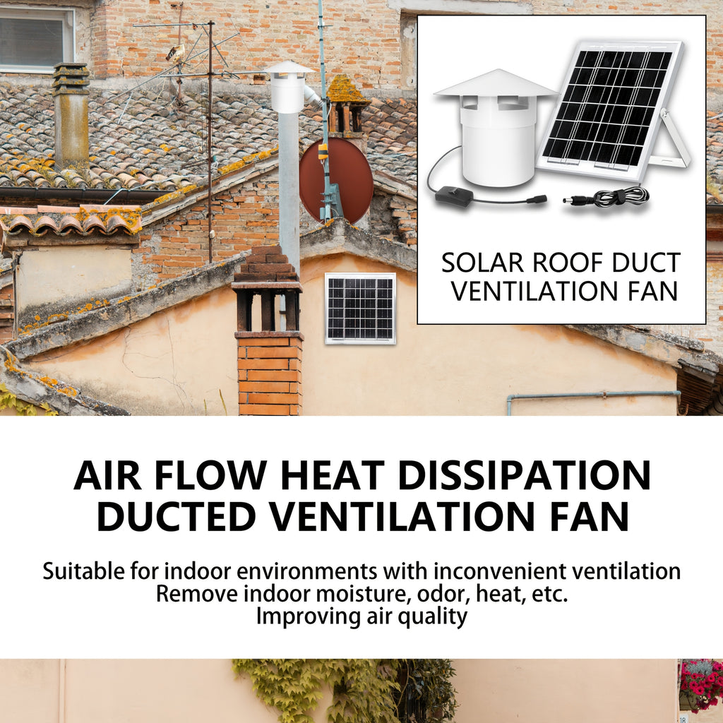 1 Piece Household Solar Fan - 8W Solar Panel, White Solar Fan, Perfect for Air Circulation in Greenhouse, Chicken Coop and Pet House