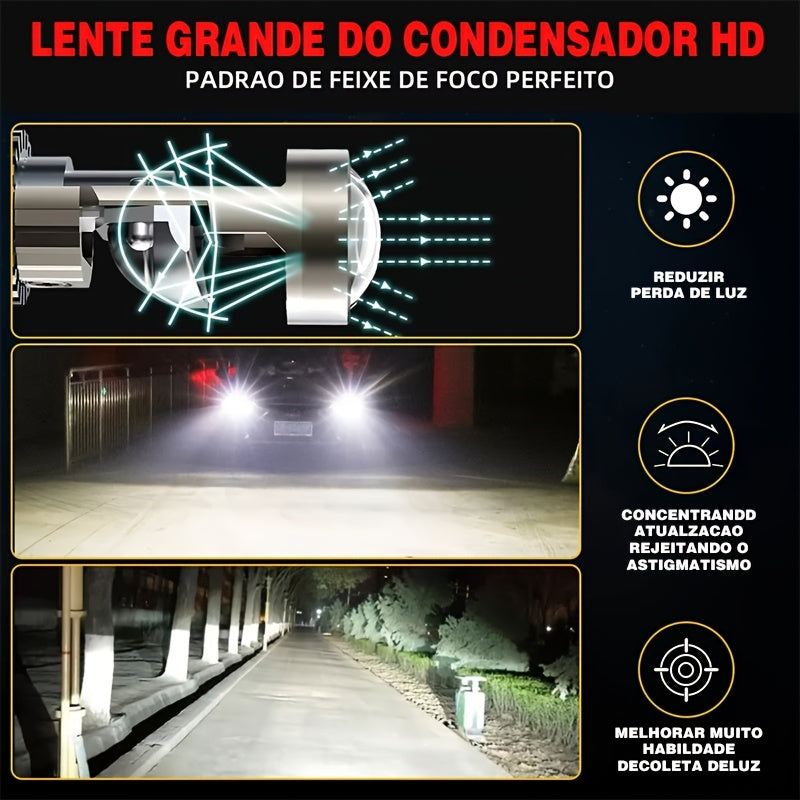 2-Pack H7-QK079 Model 9003 LED Headlight Bulbs, Compatible with 9005, 9006, H1, H11 Models, Emits 6500K White Light, 7535 CSP Chip, Brightness Up to 950%, Equipped with CANBUS Technology, Easy Installation, Suitable for High