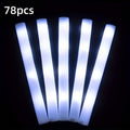 78pcs白色灯光LED荧光棒泡沫闪光棒，3种模式闪光LED灯光棒在黑暗中闪光聚会用品，灯光聚会婚礼生日音乐会万圣节圣诞节，舞台照明灯具