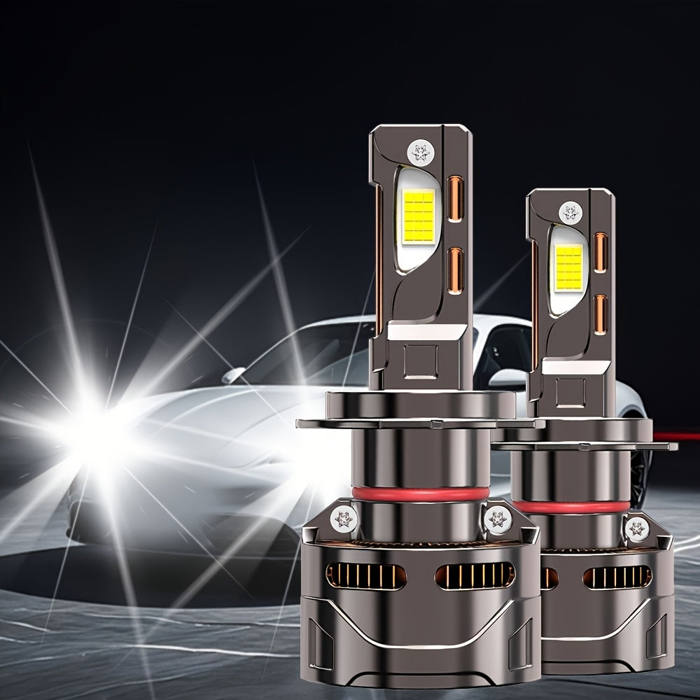 2-Pack H1 H4, 9003, HB2, H7, H18, H8, H9, H11, H16, 9005, HB3, 9006, HB4, 9012, HIR2 LED Bulbs, for Cars, 400% Brightness Increase, 360W High Power Bulbs, 58630 LM - B0031, No Battery Included