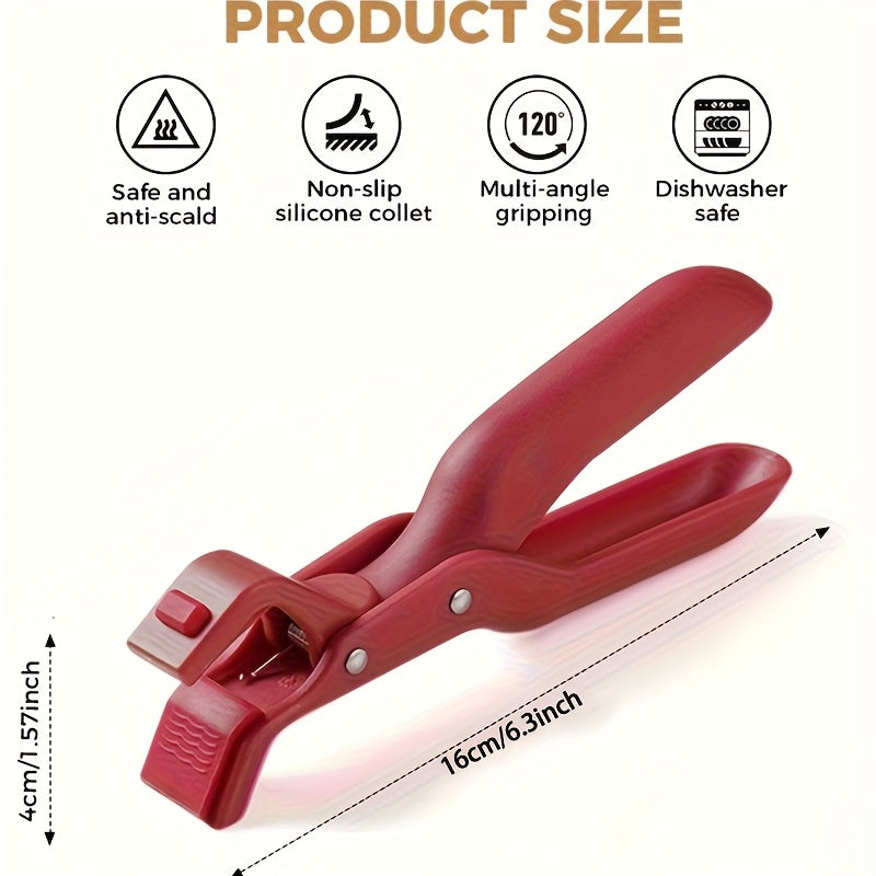 2-Pack Heavy-Duty Heat-Resistant Tongs – For Oven, Air Fryer, Stove & Grill – Heat Resistant up to 446°F / 230°C, Non-Slip Pot/Tray/Bowl Grips, with Non-Slip Base & One-Handed Operation – Ideal for Home & Professional Kitchens (Plastic Material)