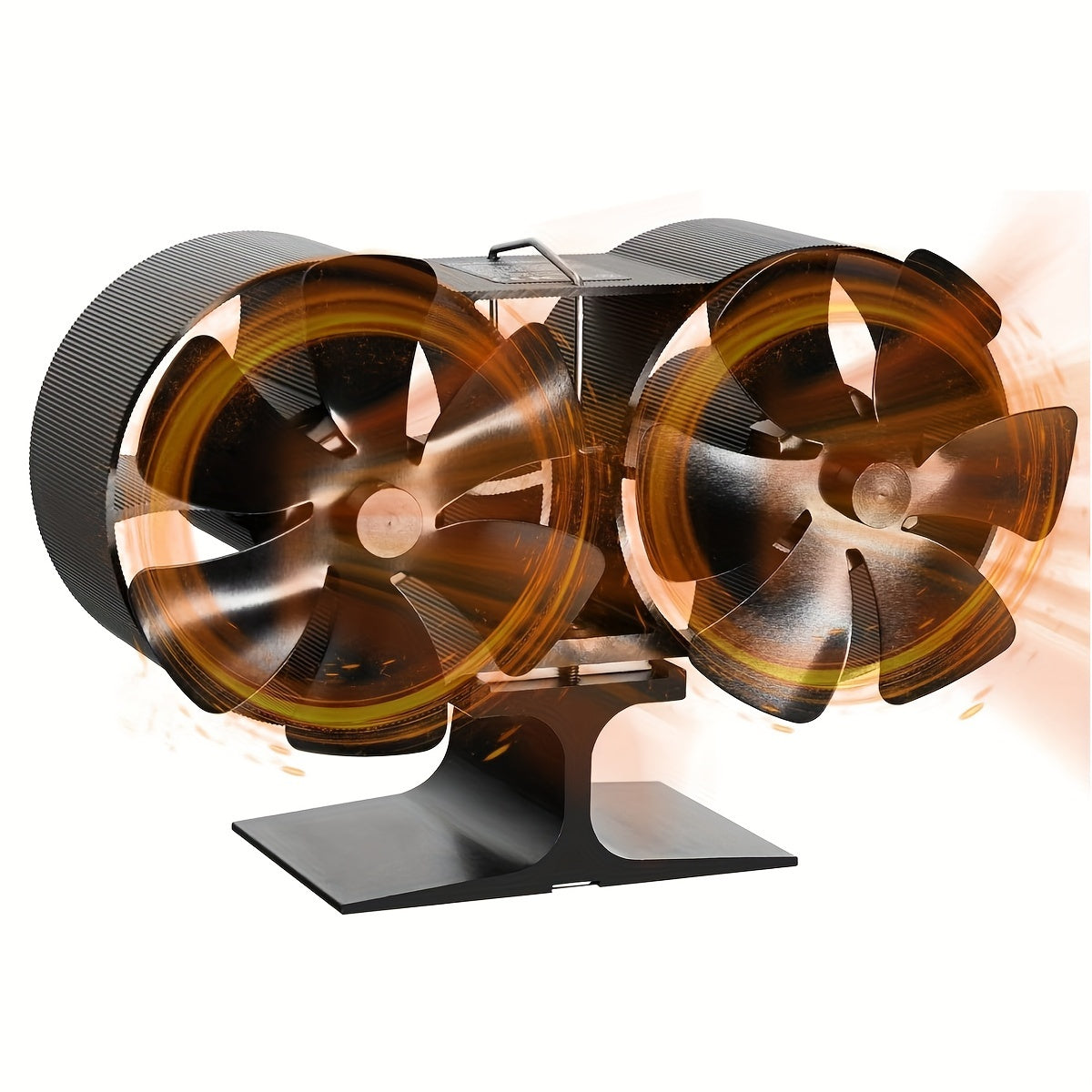 Dual Motor Wood Stove Fan, Heat Powered Stove Fan, Fireplace Fan, Wood Stove Accessories - Non-Electric Fan for Wood / Gas / Log Burners