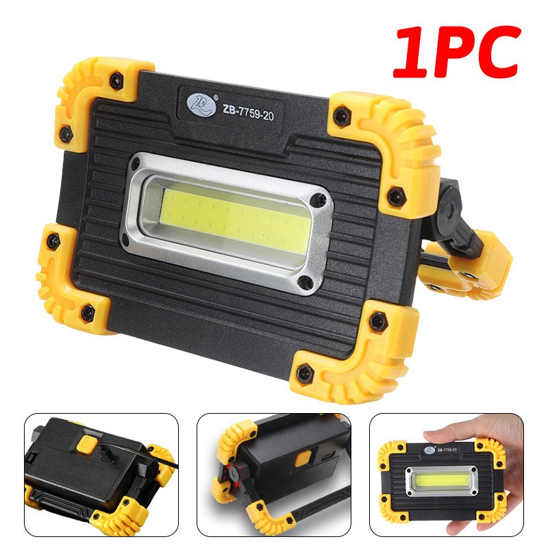 1 Rechargeable COB Handheld Light, Bright Flood Emergency Light, Ideal for Emergency, Exploration & Camping, 3 Lighting Modes Portable Lantern, Hands-Free Work Light with Hook Design