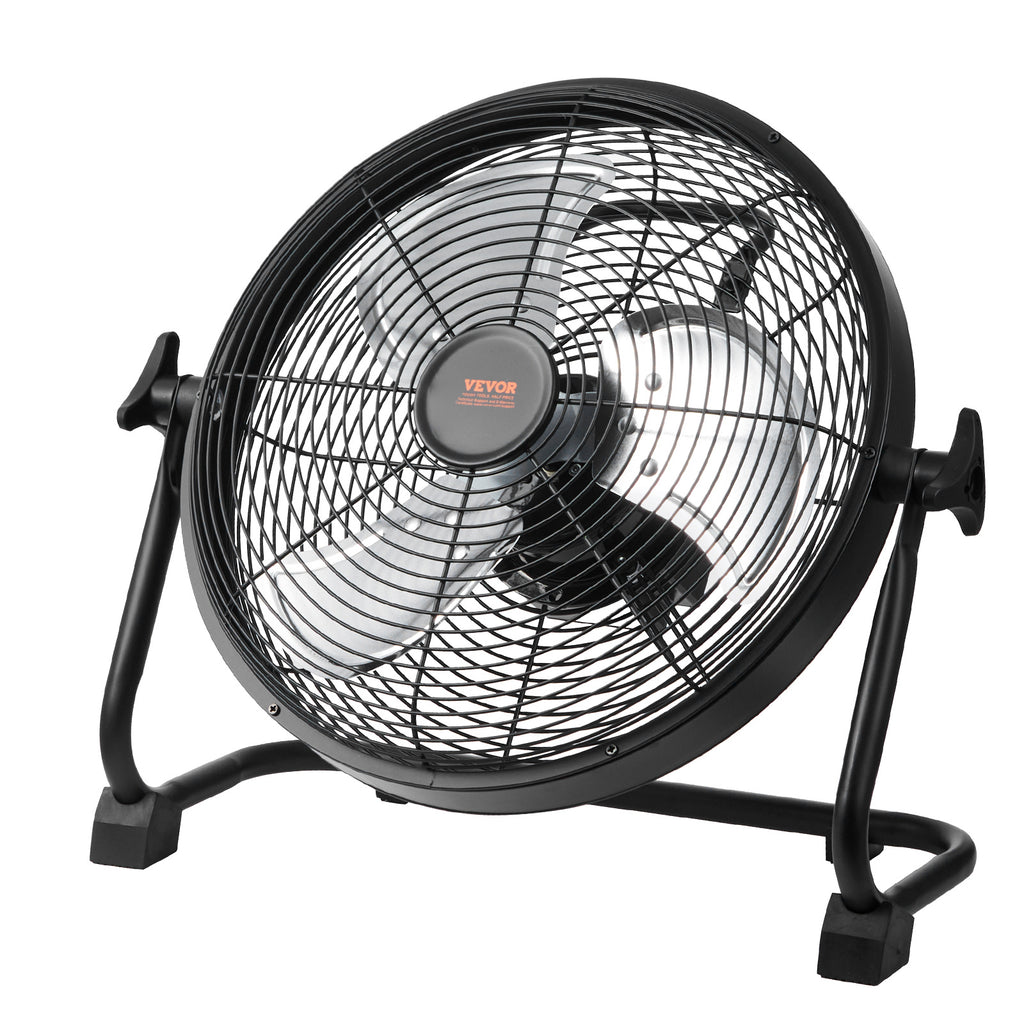 VEVOR 12 Inch Cordless Fan, Portable Quiet Personal Fan for Home Office, 360° Manual Rotatable Head, Stepless Speed Adjustable High-Speed Wireless Fan, Heavy Duty Metal Industrial Standing Fan