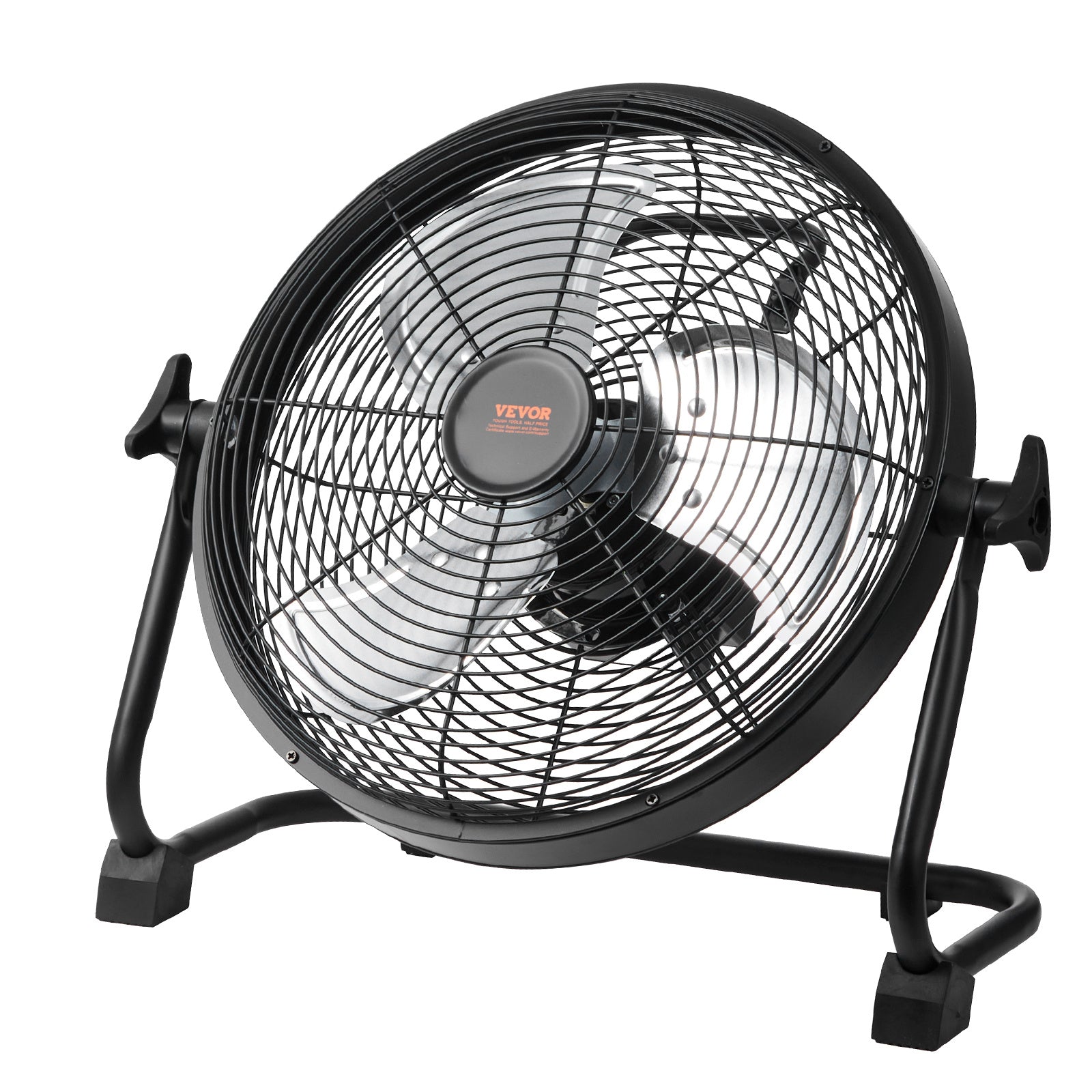 VEVOR 12 Inch Cordless Fan, Portable Quiet Personal Fan for Home Office, 360° Manual Rotatable Head, Stepless Speed Adjustable High-Speed Wireless Fan, Heavy Duty Metal Industrial Standing Fan