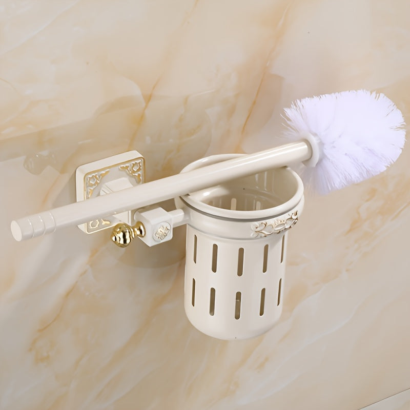 Wall Mount Toilet Brush Set - Home Design Focused on Reaching Hard-to-Reach Areas, Luxury & Flexible Cleaning, No Corner Missed in Bathroom