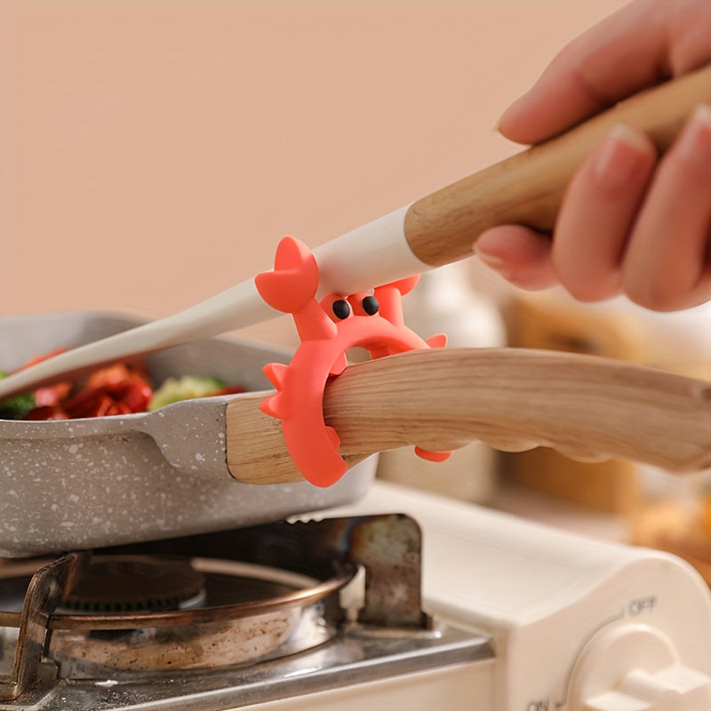 2Pcs Silicone Spoon Rest Set, Cute Crab and Octopus Shaped Heat Resistant Spoon Holder, Kitchen Utensil and Spatula Organizer, Perfect Gift Idea