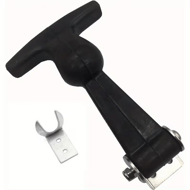 8-Piece Set: 4 Handles & 4 Fastening Clamps, Quick-Release Clamps with T-Handle & Elastic Shock Absorber – Ideal for Toolboxes, Vehicle Engines & Heavy-Duty Hood Mounting Brackets | Tool-Free | Locking Lever