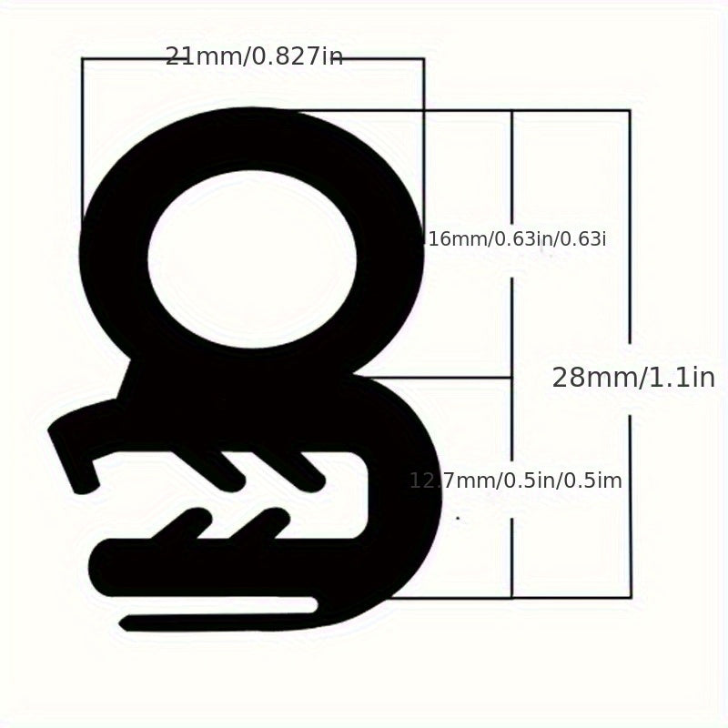 157.48 Inch Car Door Rubber Seal Strip with Side Light, Suitable for Car, Truck, RV Sealing Kit