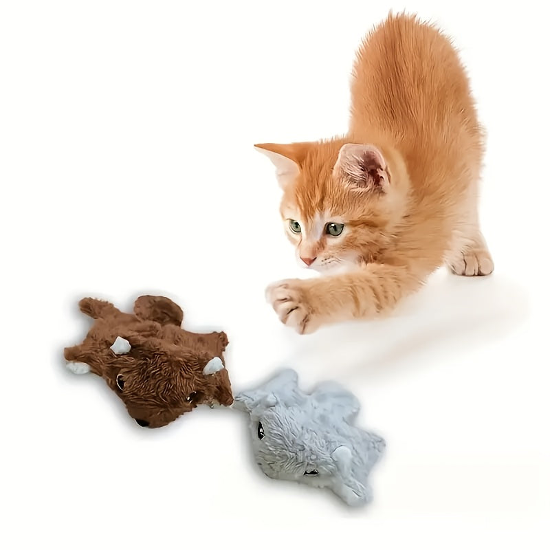 毛绒躺着的松鼠宠物发声猫玩具猫狗玩具，松鼠狗玩具，老鼠耐用咀嚼玩具，飞松鼠狗或猫牙齿清洁玩具
