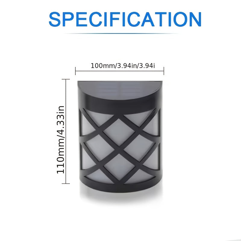 1pc Solar Wall Light Fence Light LED Fence Ambient Light Garden Courtyard Light Outdoor Night Light Optional White/Warm Light