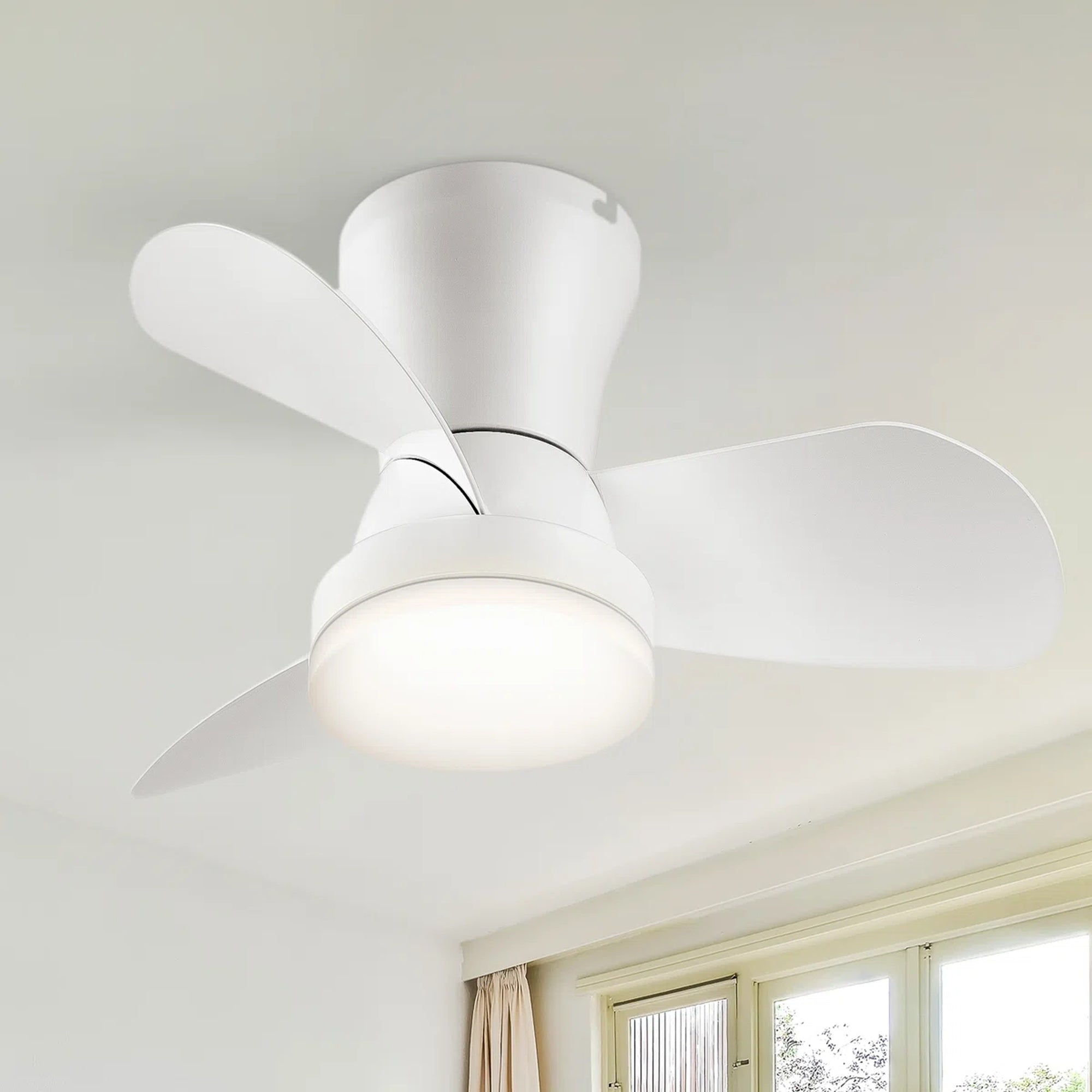 22 & 24 Inch Recessed Indoor Air Circulator Fan with Integrated Ambient Light – Multi-Speed Reversible Ventilation System with Remote Control, Suitable for Compact Spaces and Bedrooms