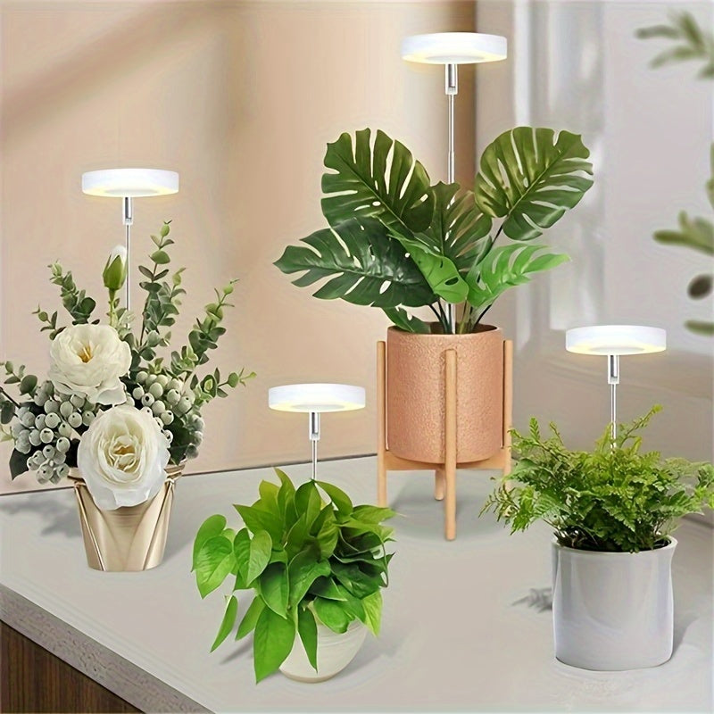 1/2/3/4-Pack Full Spectrum LED Plant Grow Light, 4 Dimmable Brightness Levels, Timing & Height Adjustable, USB Powered, Healthy Grow Lighting for Indoor Plants, Perfect Christmas Gift