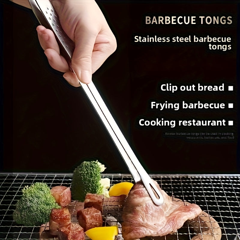 1 or 2 Pack Stainless Steel Multifunctional BBQ Tongs – Bread Tongs, Ice Tongs – For Grilling, Baking & Camping | Durable Kitchen Tool for Restaurant & Home/