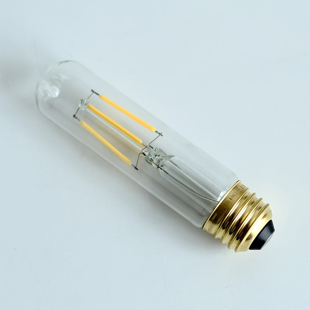 2PCS, decorative Edison LED filament bulb, T28 tubular LED bulb 120V 4W E26 base 4000K neutral white light clear glass bulb non-dimmable, test tube bulb