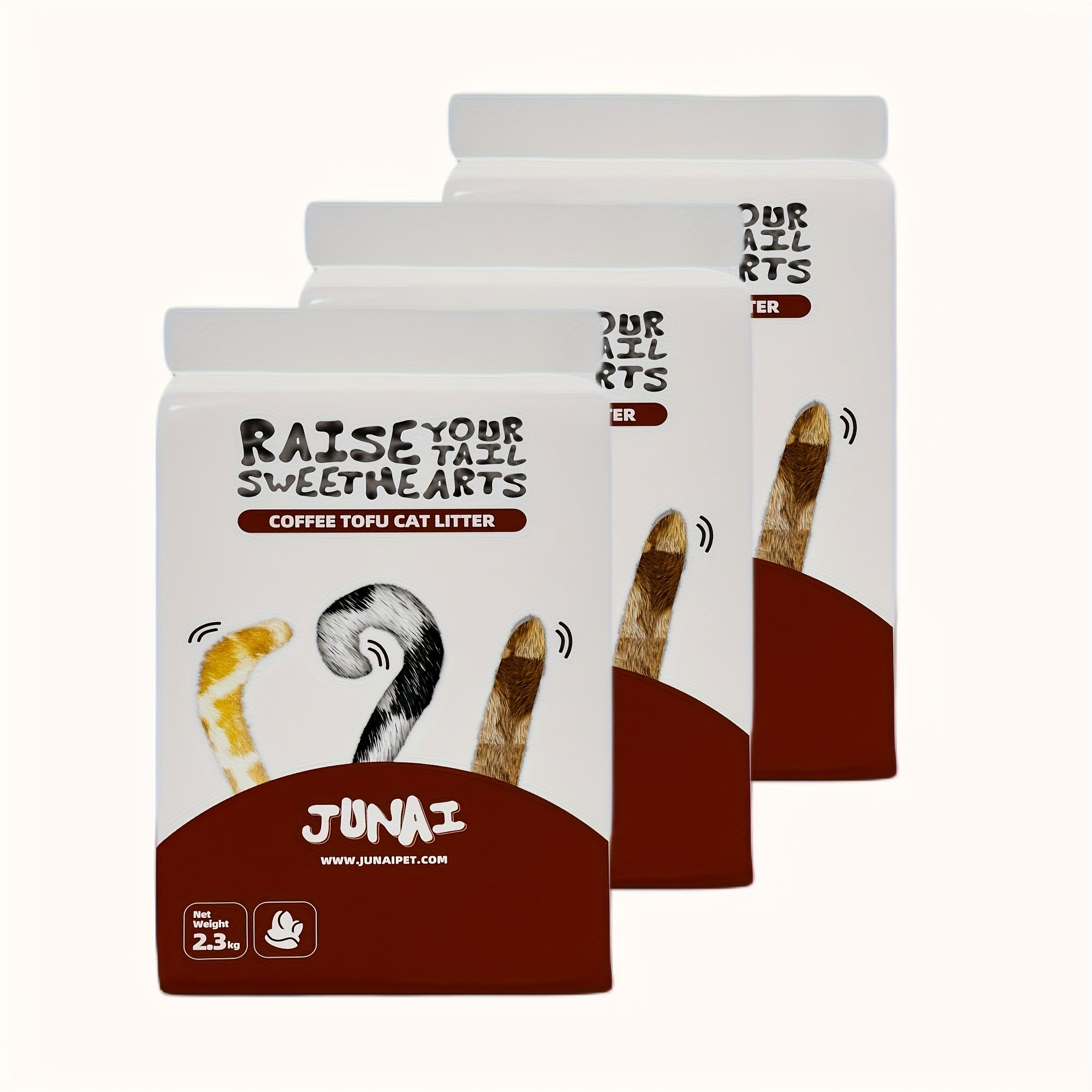 JUNAI 豆腐猫砂咖啡聚集猫砂颗粒自然素食猫砂，轻量级和无尘猫砂，适合多只猫，冲洗和生物降解