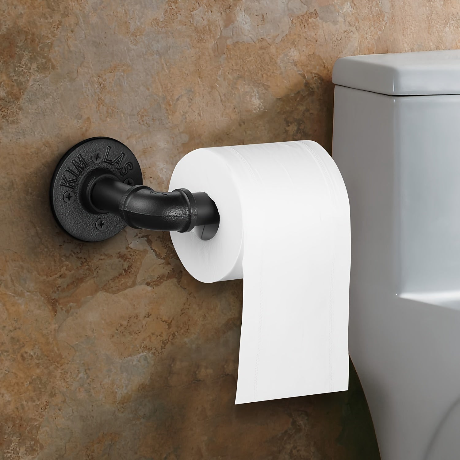 Vintage Style Pipe Tissue Holder - Industrial Style Toilet Paper Holder, Creative Wall Mount for Bathroom