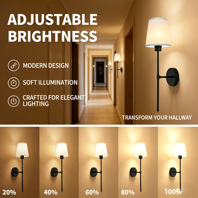 Battery Operated Wall Light, Black Rechargeable Wall Light with Dimmable Removable Bulb and Remote Control, Wireless Wall Light Suitable for Bedroom, Living Room, Hallway Home Decor, Suitable for Bedroom, Living Room, Home