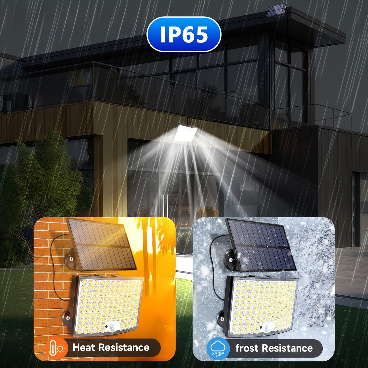 1/2 Pack Solar Outdoor Light, IP65 Solar LED Spotlight with 5 Lighting Modes / 196.85-Inch Cable, 268 LED High-Brightness Security Light with Remote Control, Motion Sensor Floodlight Wall Light with 3 Modes, Perfect for Garden, Courtyard, Pathway