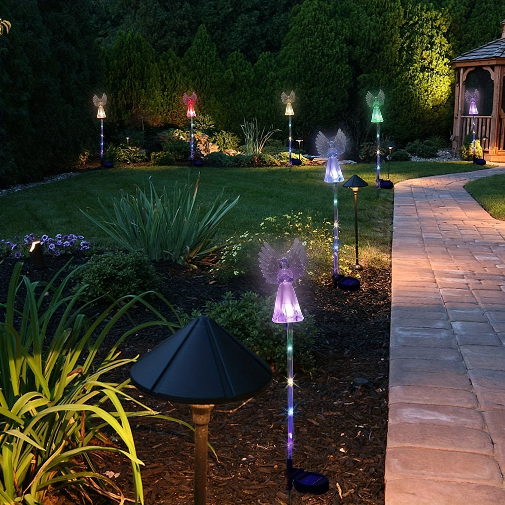 Solar Angel Light Outdoor Landscape Garden Courtyard Ground Insert Light 4-Pack IP65